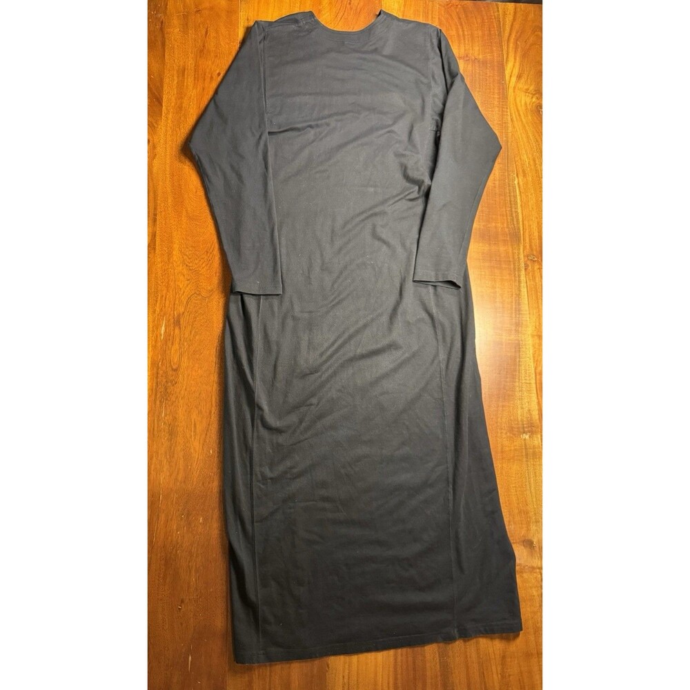 Peruvian Connection Pima Cotton Black Maxi Dress Medium Quiet Luxury Classic M - Picture 7 of 7